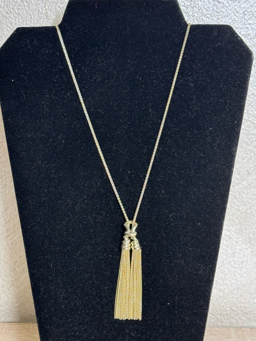 Kendra Scott Jackie Long Double Tassel Pendant Necklace in Gold Tone